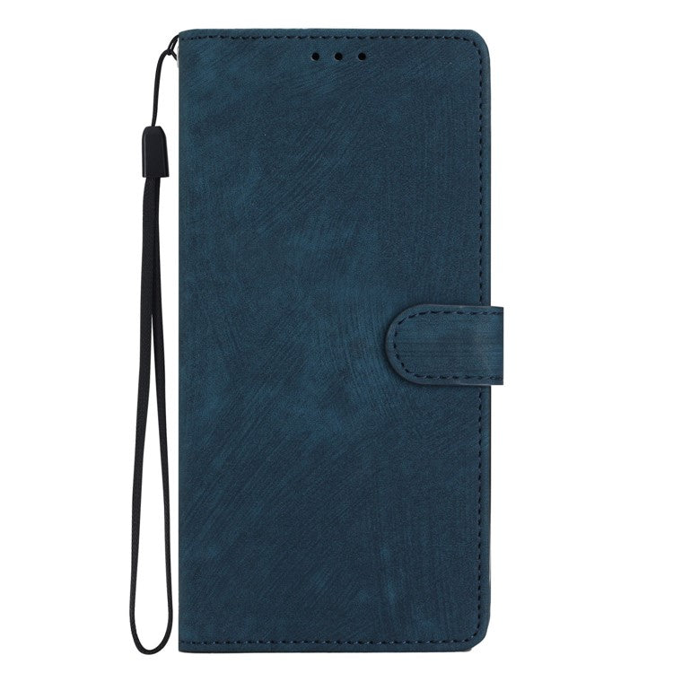 For Google Pixel 9 Pro XL Case with Card Clots Skin-Touch PU Leather Phone Cover Stand - Blue