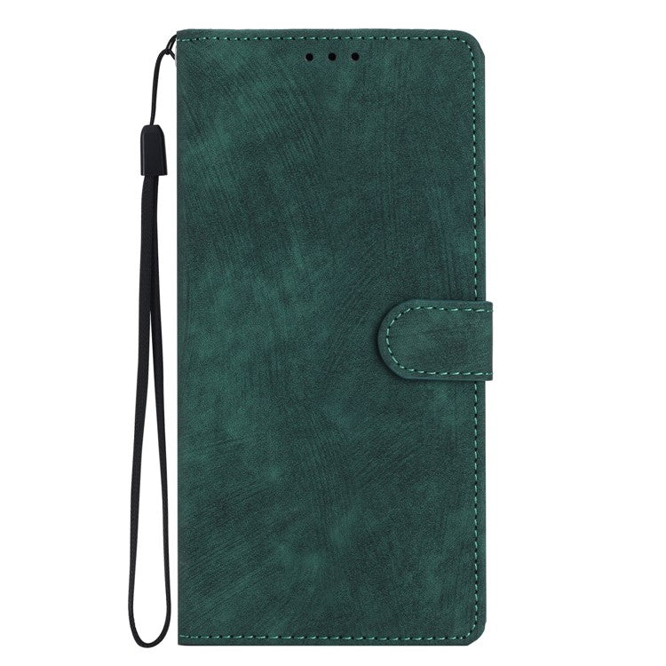 For Google Pixel 9 Pro XL Case with Card Clots Skin-Touch PU Leather Phone Cover Stand - Green