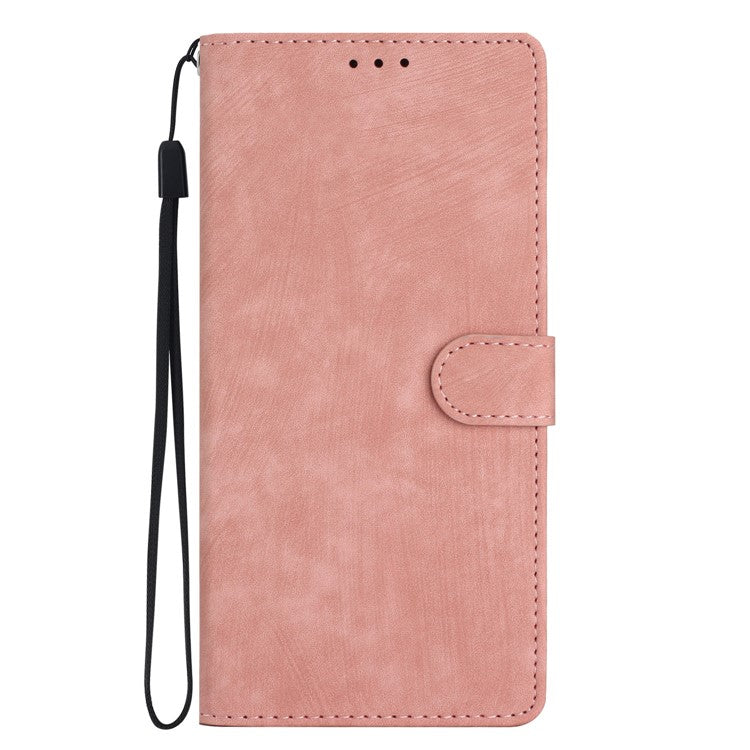 For Google Pixel 9 Pro XL Case with Card Clots Skin-Touch PU Leather Phone Cover Stand - Rose Gold