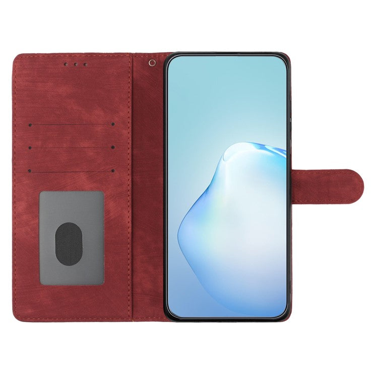 For Google Pixel 9 Pro XL Case with Card Clots Skin-Touch PU Leather Phone Cover Stand - Red