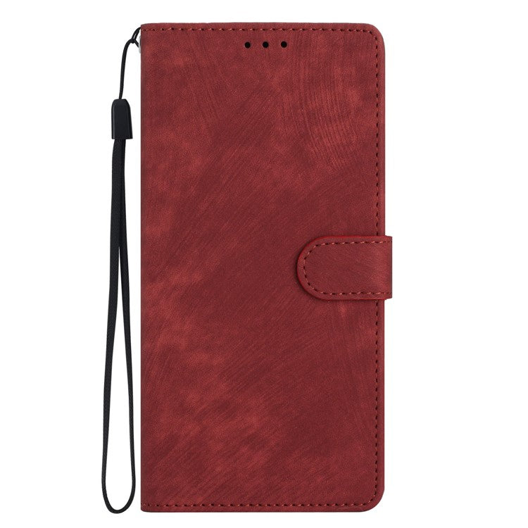 For Google Pixel 9 Pro XL Case with Card Clots Skin-Touch PU Leather Phone Cover Stand - Red