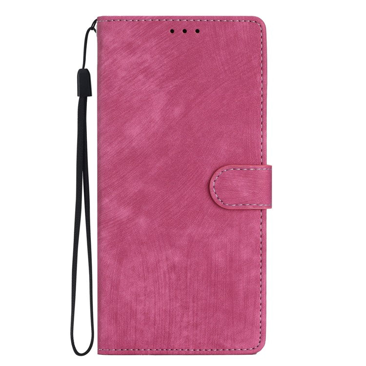 For Google Pixel 9 Pro XL Case with Card Clots Skin-Touch PU Leather Phone Cover Stand - Rose