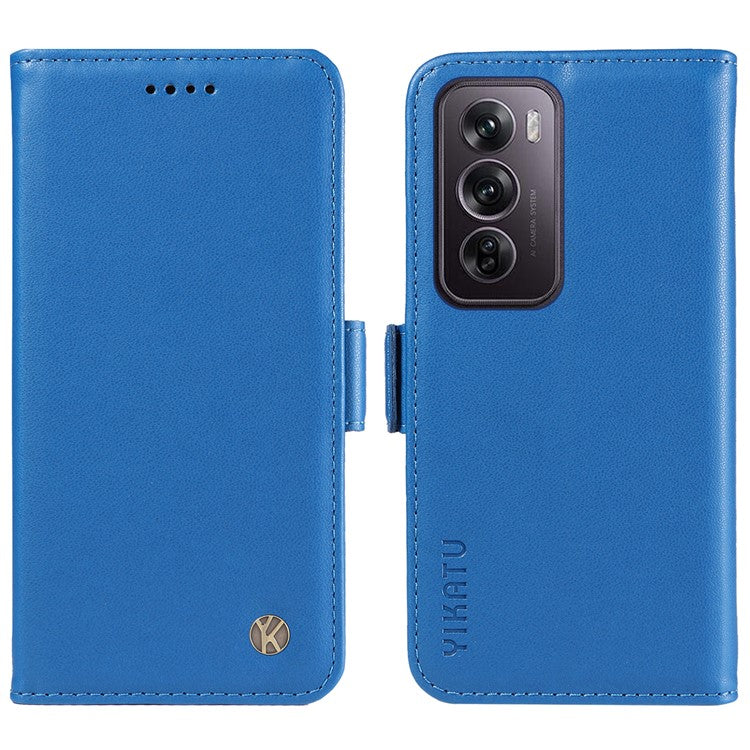 YIKATU YK-003 For Oppo Reno12 Pro 5G (Global) / (China) Case Wallet Stand Leather Phone Cover Side Buckle - Sky Blue