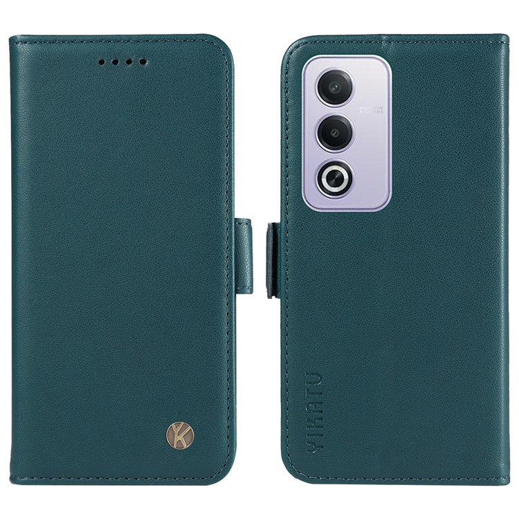 YIKATU YK-003 For Oppo A3 Pro (Global) 5G Case Wallet Stand Leather Phone Cover Side Buckle - Green