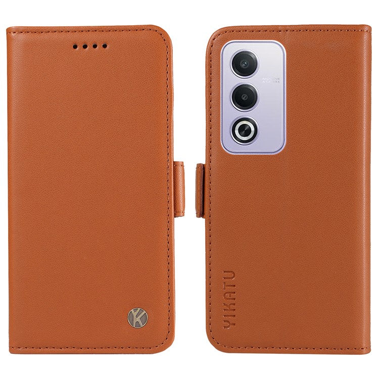 YIKATU YK-003 For Oppo A3 Pro (Global) 5G Case Wallet Stand Leather Phone Cover Side Buckle - Brown