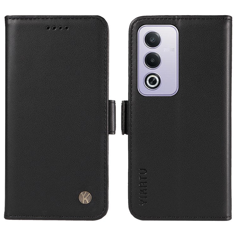 YIKATU YK-003 For Oppo A3 Pro (Global) 5G Case Wallet Stand Leather Phone Cover Side Buckle - Black