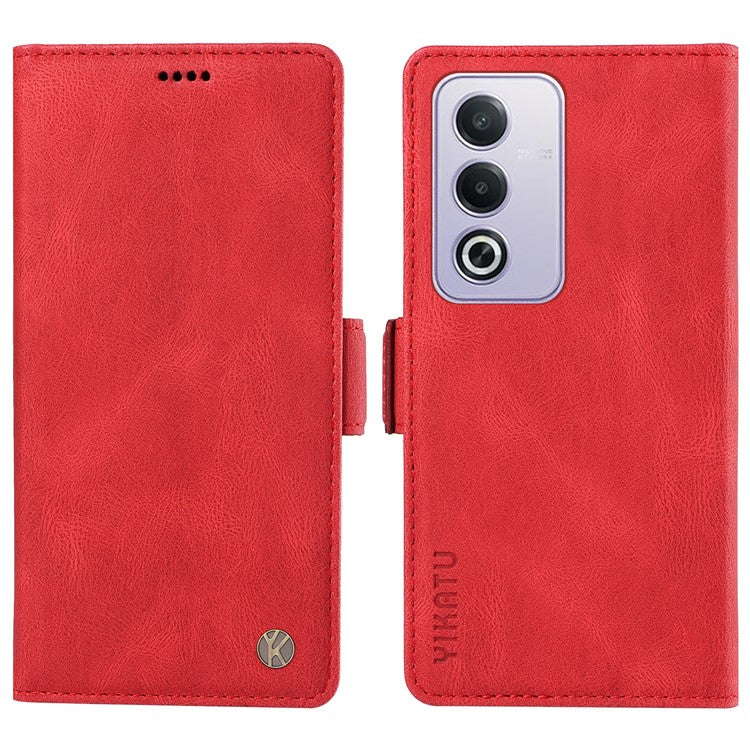 YIKATU YK-005 For Oppo A3 Pro (Global) 5G Case PU Leather Wallet Phone Cover Skin Touch Feeling - Red