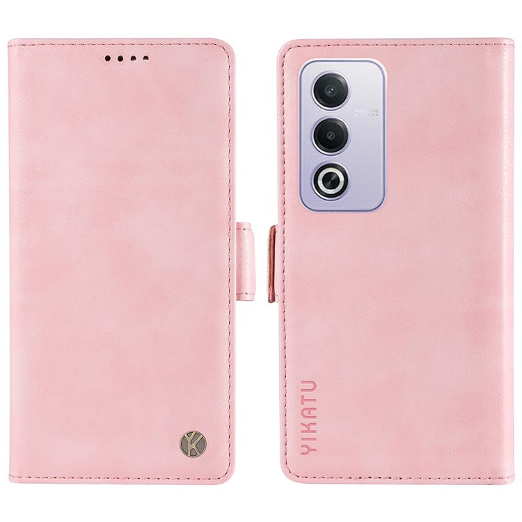 YIKATU YK-007 For Oppo A3 Pro (Global) 5G Case Side Buckle PU Leather Phone Cover Litchi Texture - Pink