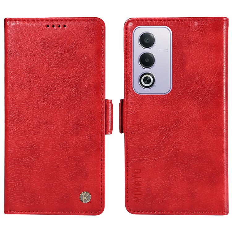 YIKATU YK-007 For Oppo A3 Pro (Global) 5G Case Side Buckle PU Leather Phone Cover Litchi Texture - Red