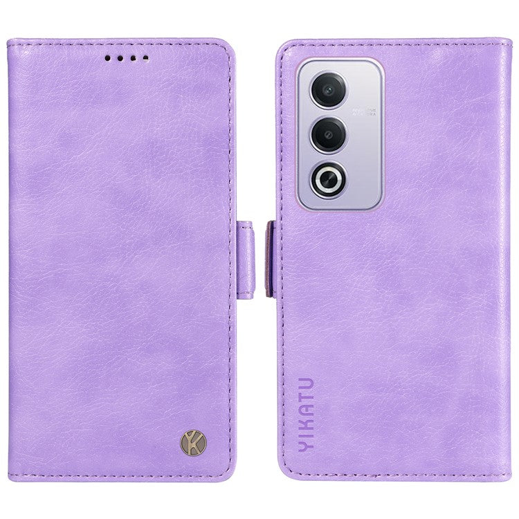 YIKATU YK-007 For Oppo A3 Pro (Global) 5G Case Side Buckle PU Leather Phone Cover Litchi Texture - Purple