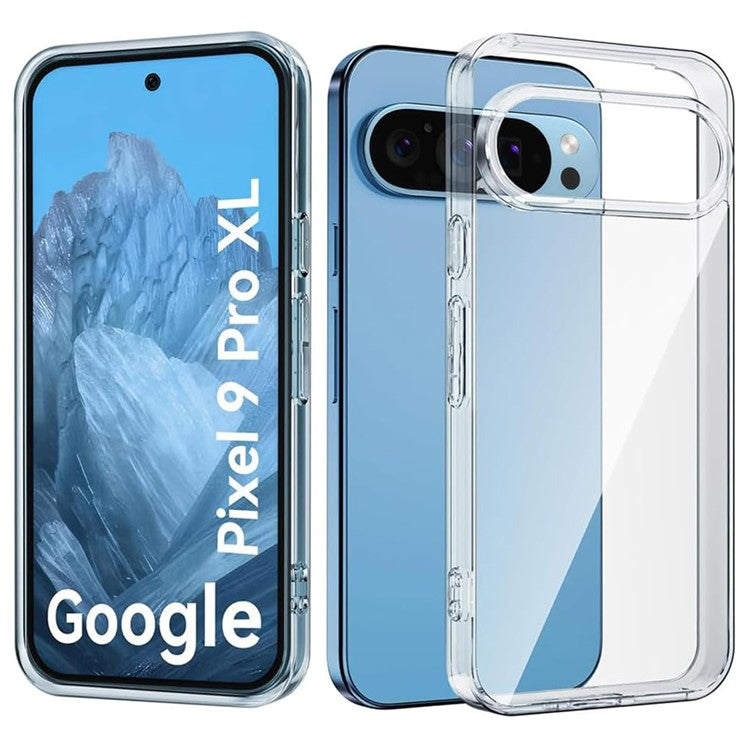 For Google Pixel 9 Pro XL Case Anti-Fingerprint Crystal Clear TPU Phone Cover