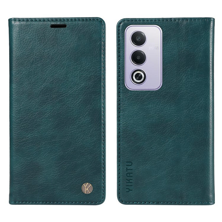 YIKATU YK-006 For Oppo A3 Pro (Global) 5G  /  A3 Pro (India) 5G Case Wallet Litchi Grain Leather Phone Cover Magnetic Auto-Absorbed - Blue