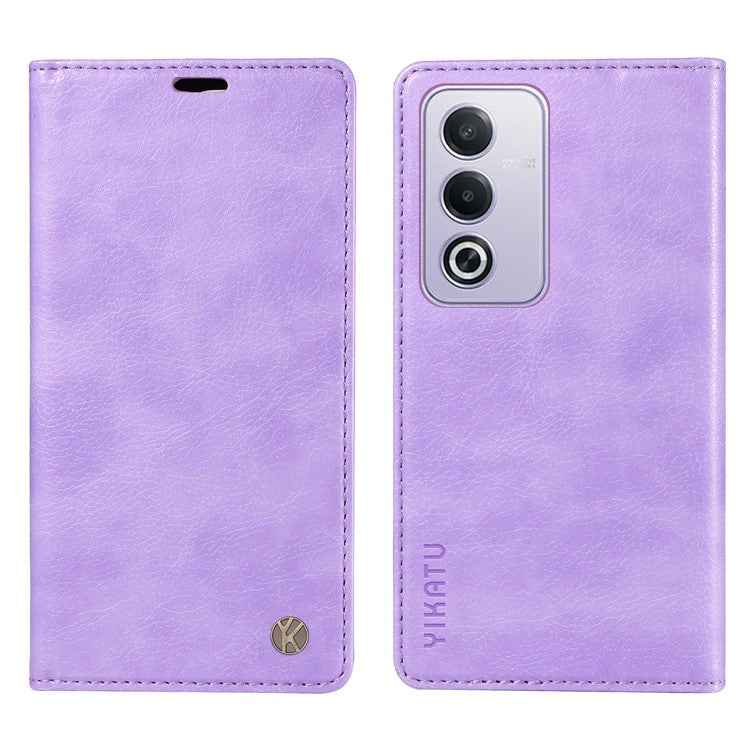 YIKATU YK-006 For Oppo A3 Pro (Global) 5G  /  A3 Pro (India) 5G Case Wallet Litchi Grain Leather Phone Cover Magnetic Auto-Absorbed - Purple