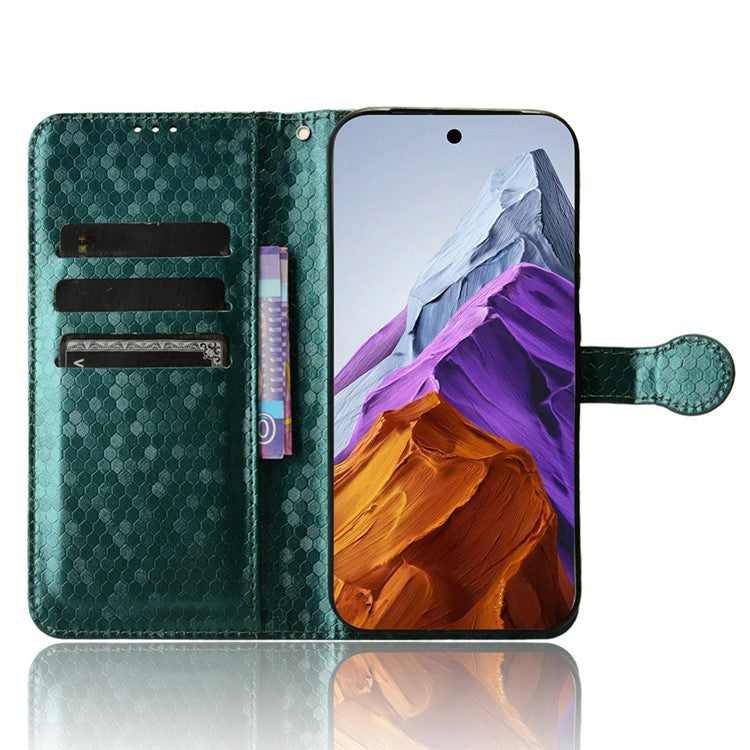 For Google Pixel 9 Pro XL Wallet Case Dot Pattern Imprint PU Leather Phone Cover - Green