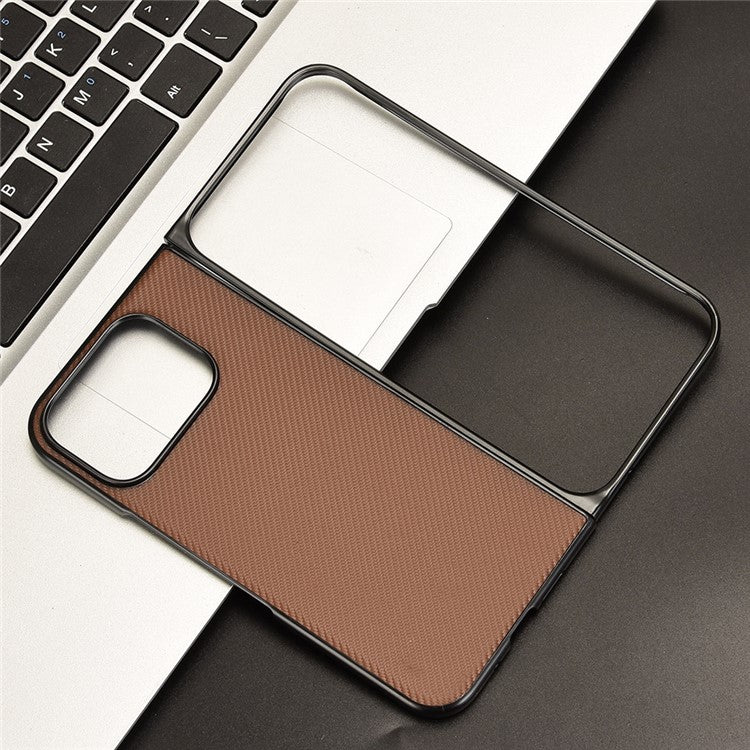 For Google Pixel 9 Pro Fold 5G Case Carbon Fiber Texture Shockproof PU+PC Phone Cover - Brown