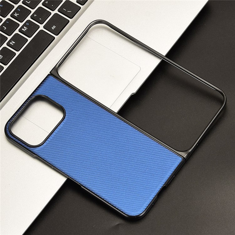 For Google Pixel 9 Pro Fold 5G Case Carbon Fiber Texture Shockproof PU+PC Phone Cover - Blue