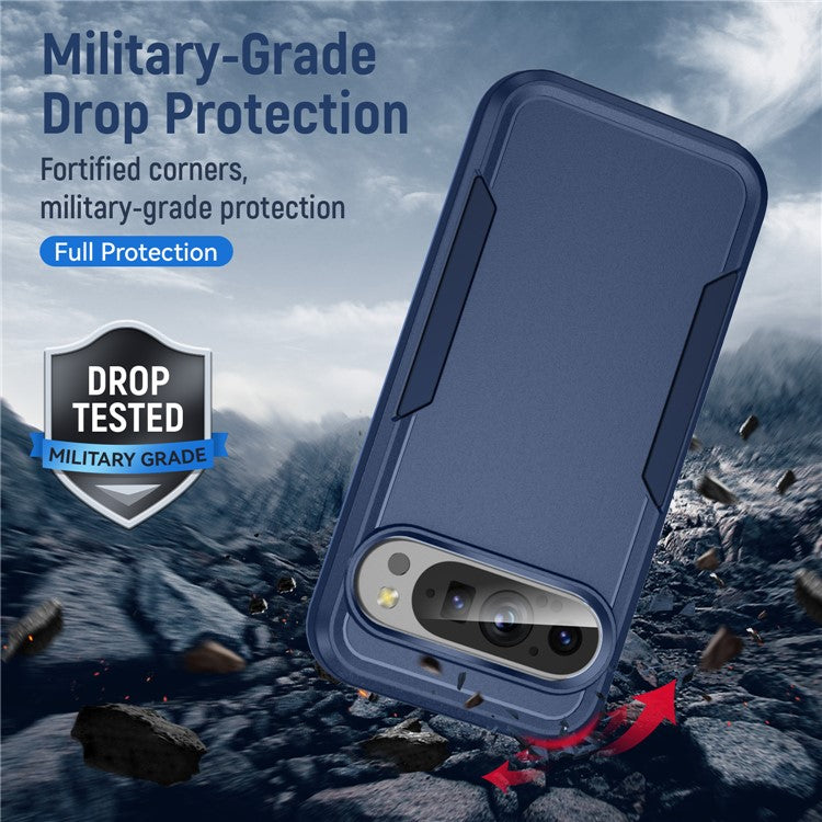 For Google Pixel 9 / Pixel 9 Pro Case PC+TPU Military Grade Drop Protective Phone Cover - Blue