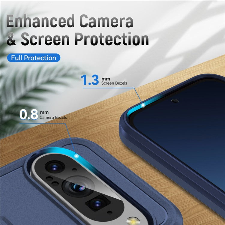 For Google Pixel 9 / Pixel 9 Pro Case PC+TPU Military Grade Drop Protective Phone Cover - Blue