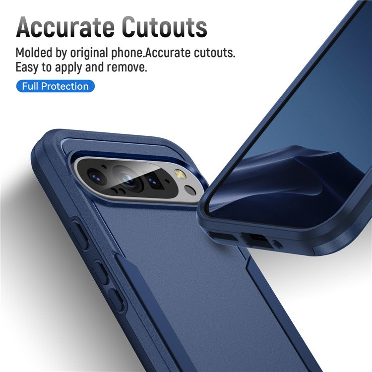 For Google Pixel 9 / Pixel 9 Pro Case PC+TPU Military Grade Drop Protective Phone Cover - Blue