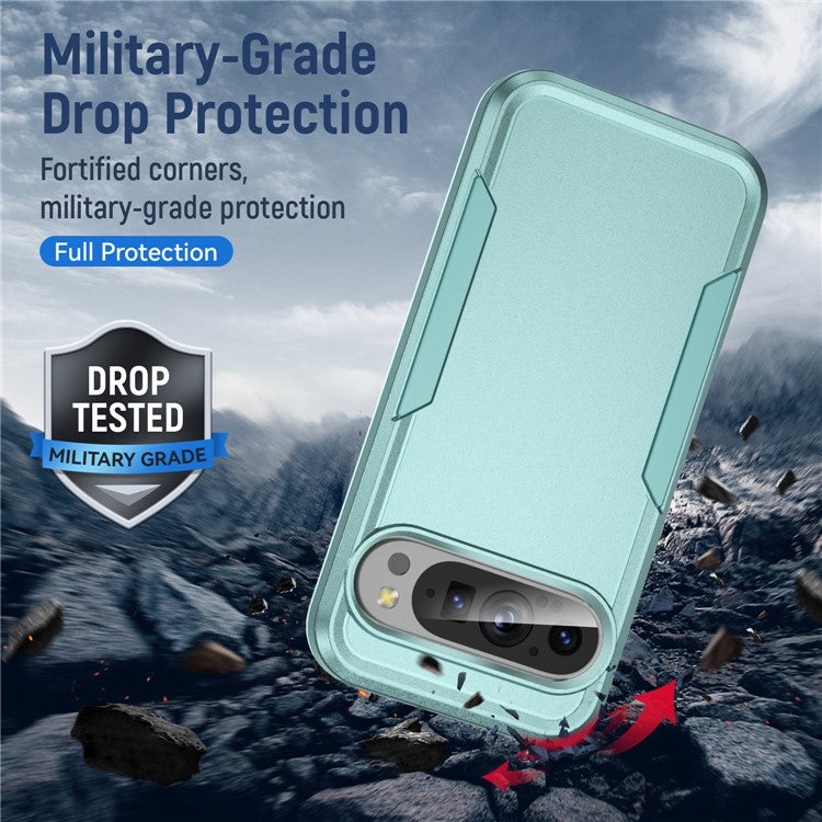 For Google Pixel 9 / Pixel 9 Pro Case PC+TPU Military Grade Drop Protective Phone Cover - Green