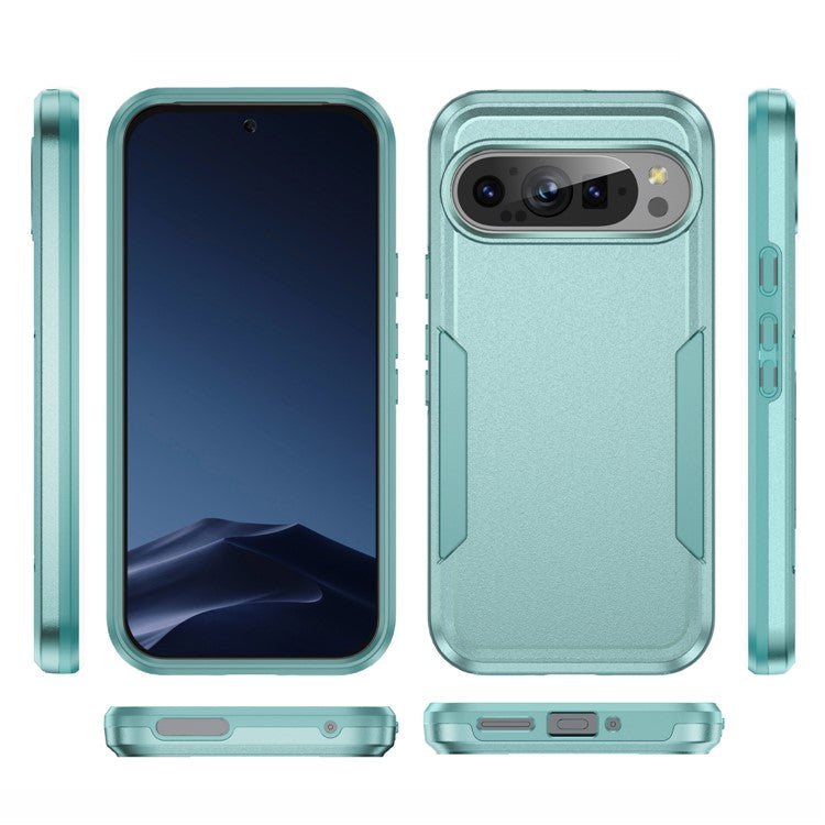 For Google Pixel 9 / Pixel 9 Pro Case PC+TPU Military Grade Drop Protective Phone Cover - Green