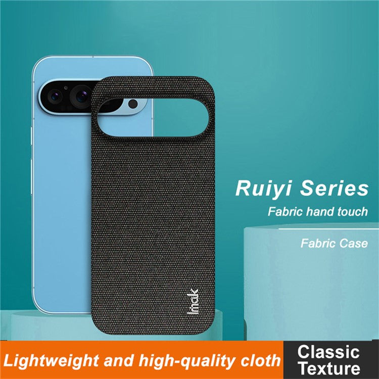 IMAK Ruiyi Series for Google Pixel 9 Pro XL Case Classic Fabric Texture Leather +PC Phone Cover - Black