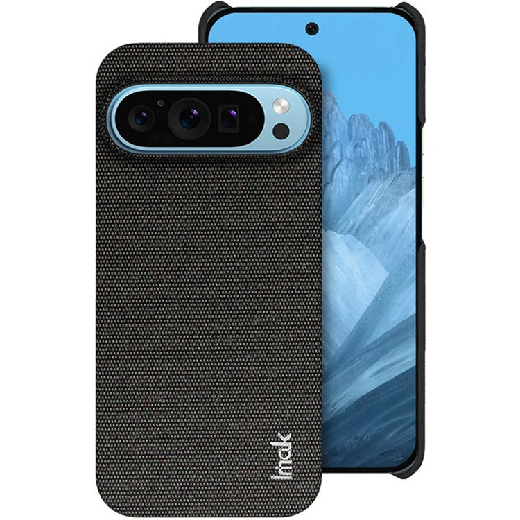 IMAK Ruiyi Series for Google Pixel 9 Pro XL Case Classic Fabric Texture Leather +PC Phone Cover - Black