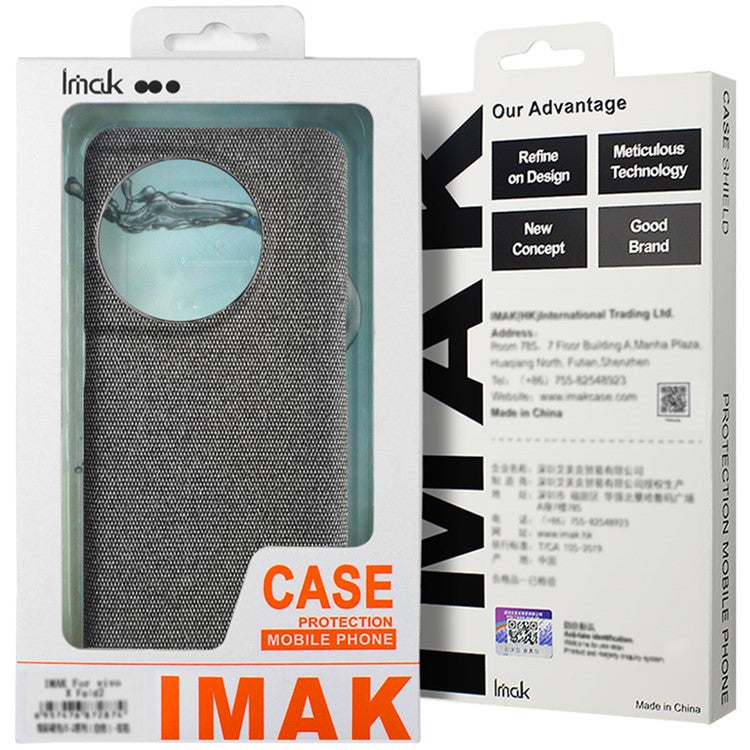 IMAK Ruiyi Series for Google Pixel 9 Pro XL Case Classic Fabric Texture Leather +PC Phone Cover - Black