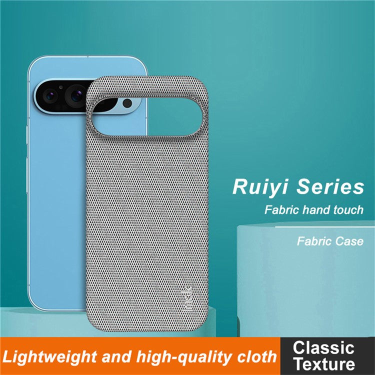 IMAK Ruiyi Series for Google Pixel 9 Pro XL Case Classic Fabric Texture Leather +PC Phone Cover - Light Grey