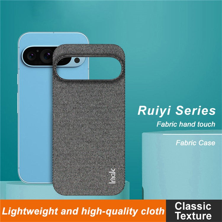 IMAK Ruiyi Series for Google Pixel 9 Pro XL Case Classic Fabric Texture Leather +PC Phone Cover - Dark Grey