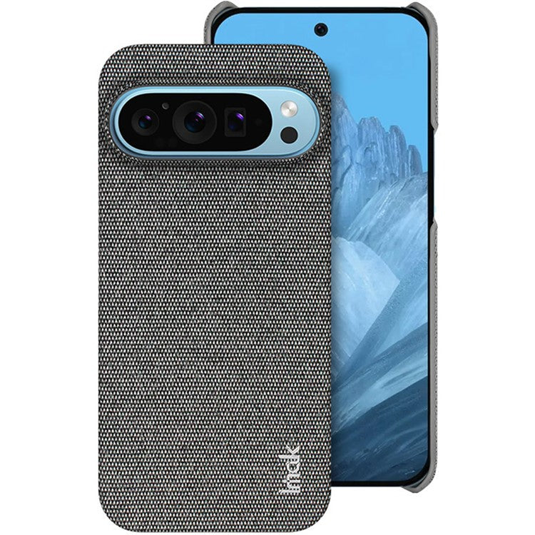 IMAK Ruiyi Series for Google Pixel 9 Pro XL Case Classic Fabric Texture Leather +PC Phone Cover - Dark Grey