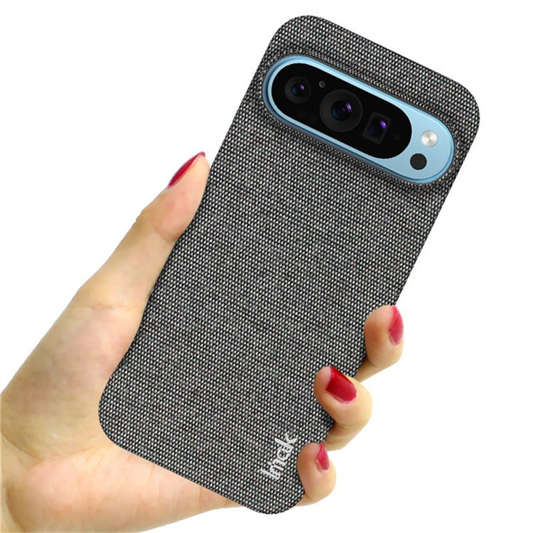 IMAK Ruiyi Series for Google Pixel 9 Pro XL Case Classic Fabric Texture Leather +PC Phone Cover - Dark Grey