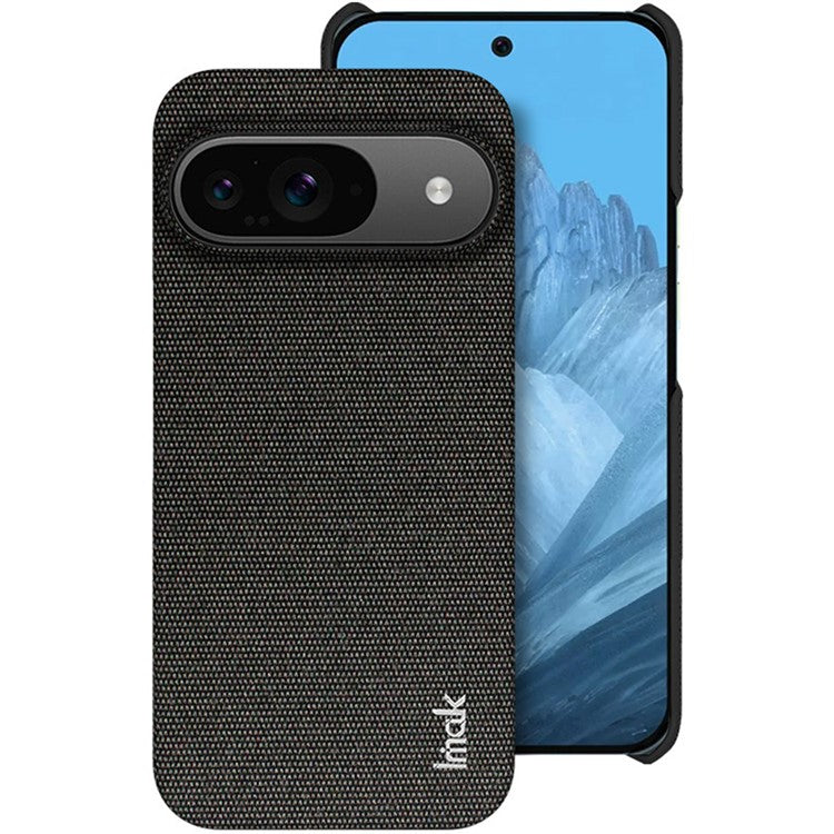 IMAK Ruiyi Series for Google Pixel 9 Pro / Pixel 9 Case Classic Fabric Texture Leather +PC Phone Cover - Black