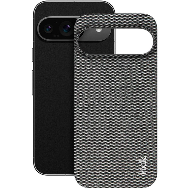 IMAK Ruiyi Series for Google Pixel 9 Pro / Pixel 9 Case Classic Fabric Texture Leather +PC Phone Cover - Dark Grey