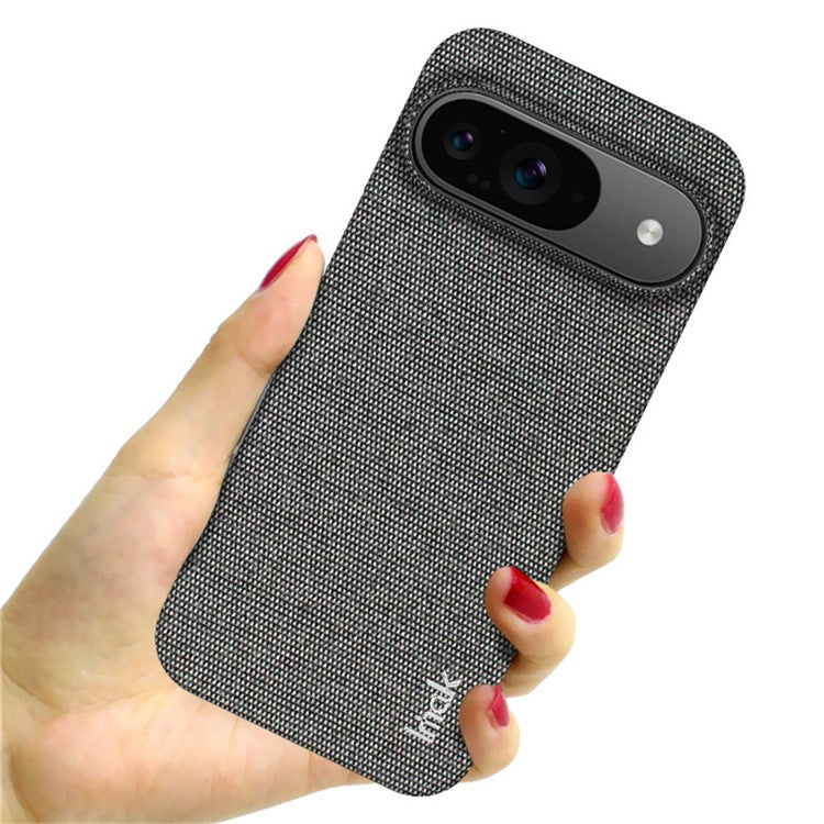 IMAK Ruiyi Series for Google Pixel 9 Pro / Pixel 9 Case Classic Fabric Texture Leather +PC Phone Cover - Dark Grey