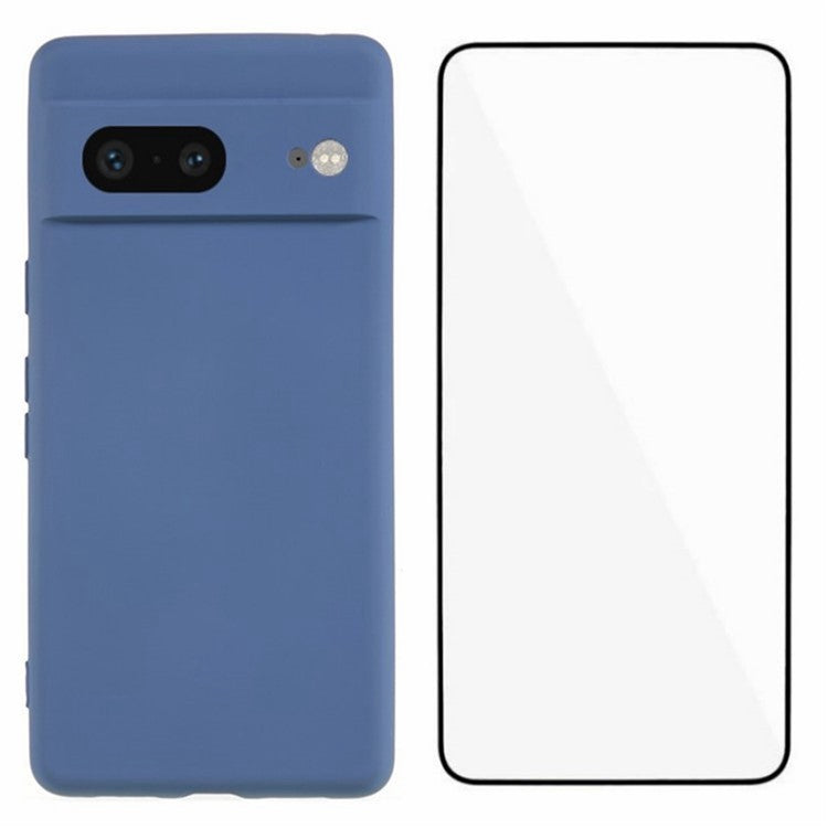 WANLONFENG RB2 Series for Google Pixel 8 Case TPU Phone Cover with Screen Protector - Lavender Grey