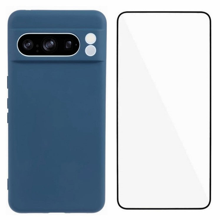 WANLONFENG RB2 Series for Google Pixel 8 Pro Case TPU Phone Cover with Screen Protector - Sapphire