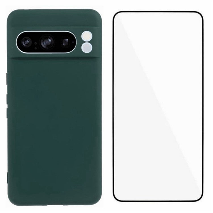 WANLONFENG RB2 Series for Google Pixel 8 Pro Case TPU Phone Cover with Screen Protector - Army Green