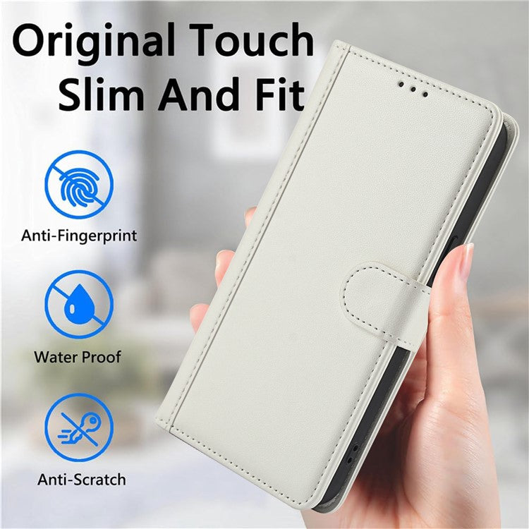 SY-003 For Google Pixel 9 Pro / Pixel 9 Case PU Leather Stand View Phone Wallet Cover with Hand Strap - White