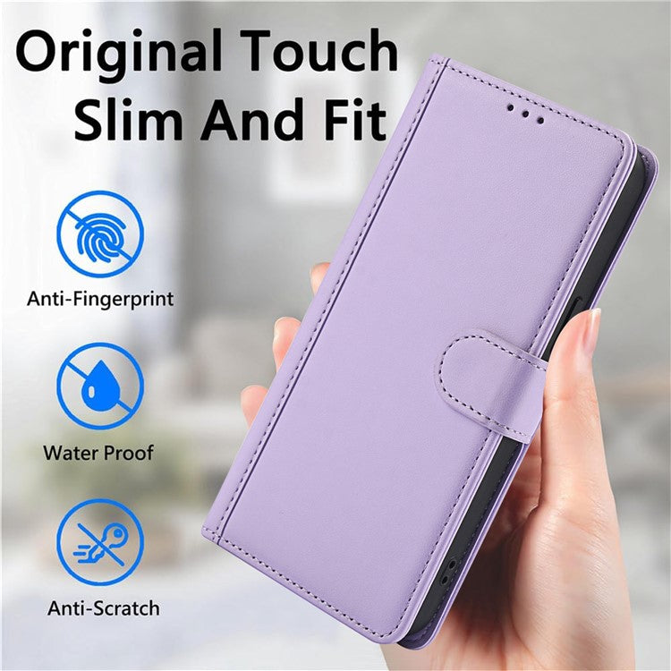 SY-003 For Google Pixel 9 Pro / Pixel 9 Case PU Leather Stand View Phone Wallet Cover with Hand Strap - Purple