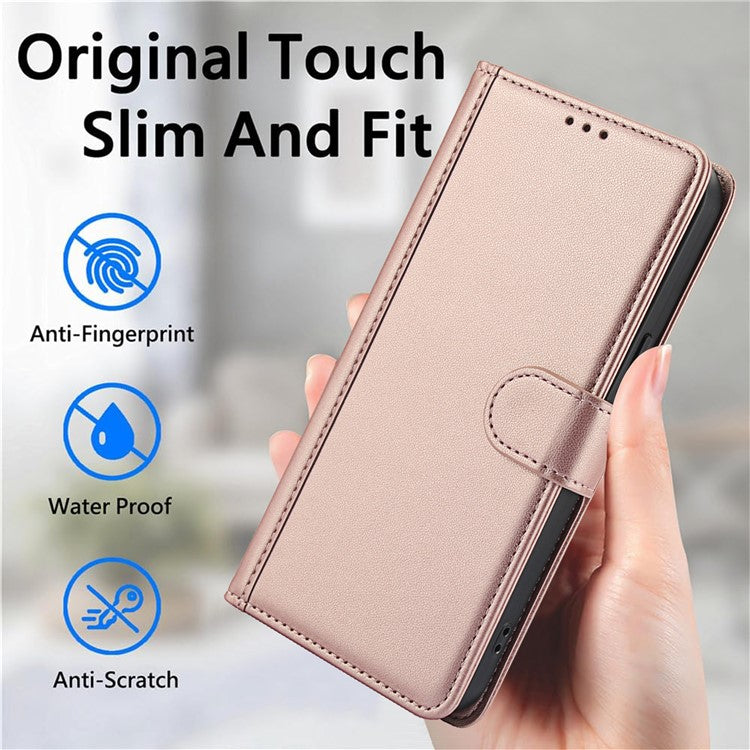 SY-003 For Google Pixel 9 Pro / Pixel 9 Case PU Leather Stand View Phone Wallet Cover with Hand Strap - Pink