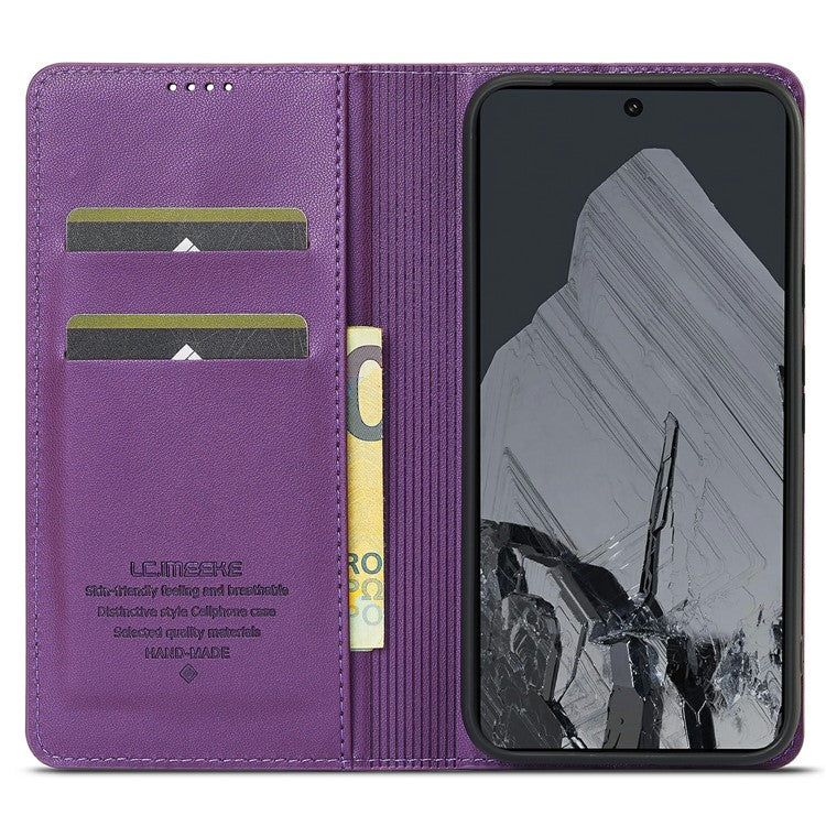 LC.IMEEKE L1 Series for Google Pixel 8 Pro Case PU Leather Wallet Stand Protective Phone Cover - Purple