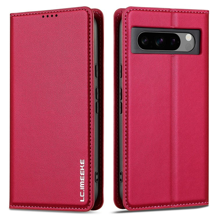 LC.IMEEKE L1 Series for Google Pixel 8 Pro Case PU Leather Wallet Stand Protective Phone Cover - Red