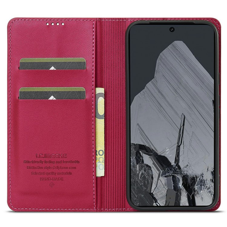 LC.IMEEKE L1 Series for Google Pixel 8 Pro Case PU Leather Wallet Stand Protective Phone Cover - Red