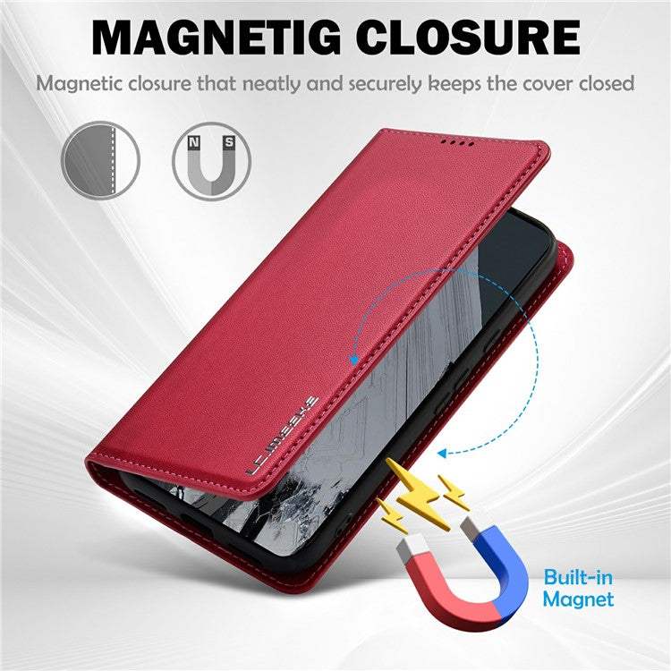 LC.IMEEKE L1 Series for Google Pixel 8 Pro Case PU Leather Wallet Stand Protective Phone Cover - Red