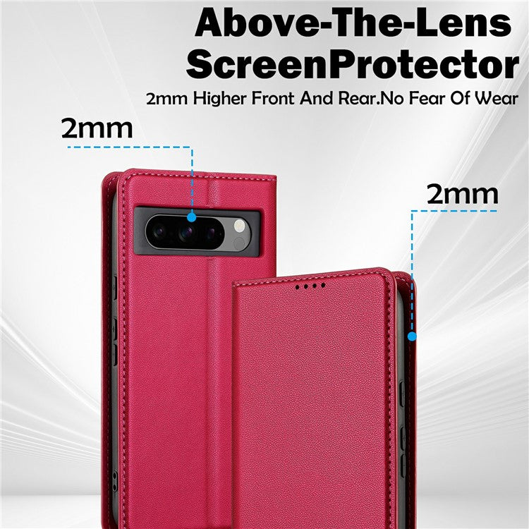 LC.IMEEKE L1 Series for Google Pixel 8 Pro Case PU Leather Wallet Stand Protective Phone Cover - Red