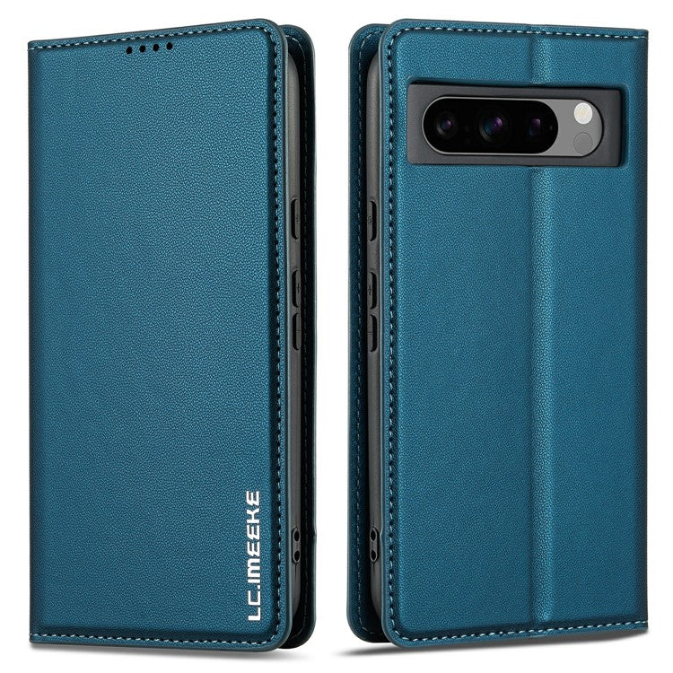 LC.IMEEKE L1 Series for Google Pixel 8 Pro Case PU Leather Wallet Stand Protective Phone Cover - Blue