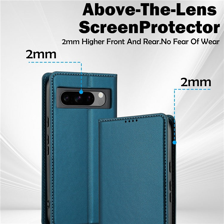 LC.IMEEKE L1 Series for Google Pixel 8 Pro Case PU Leather Wallet Stand Protective Phone Cover - Blue