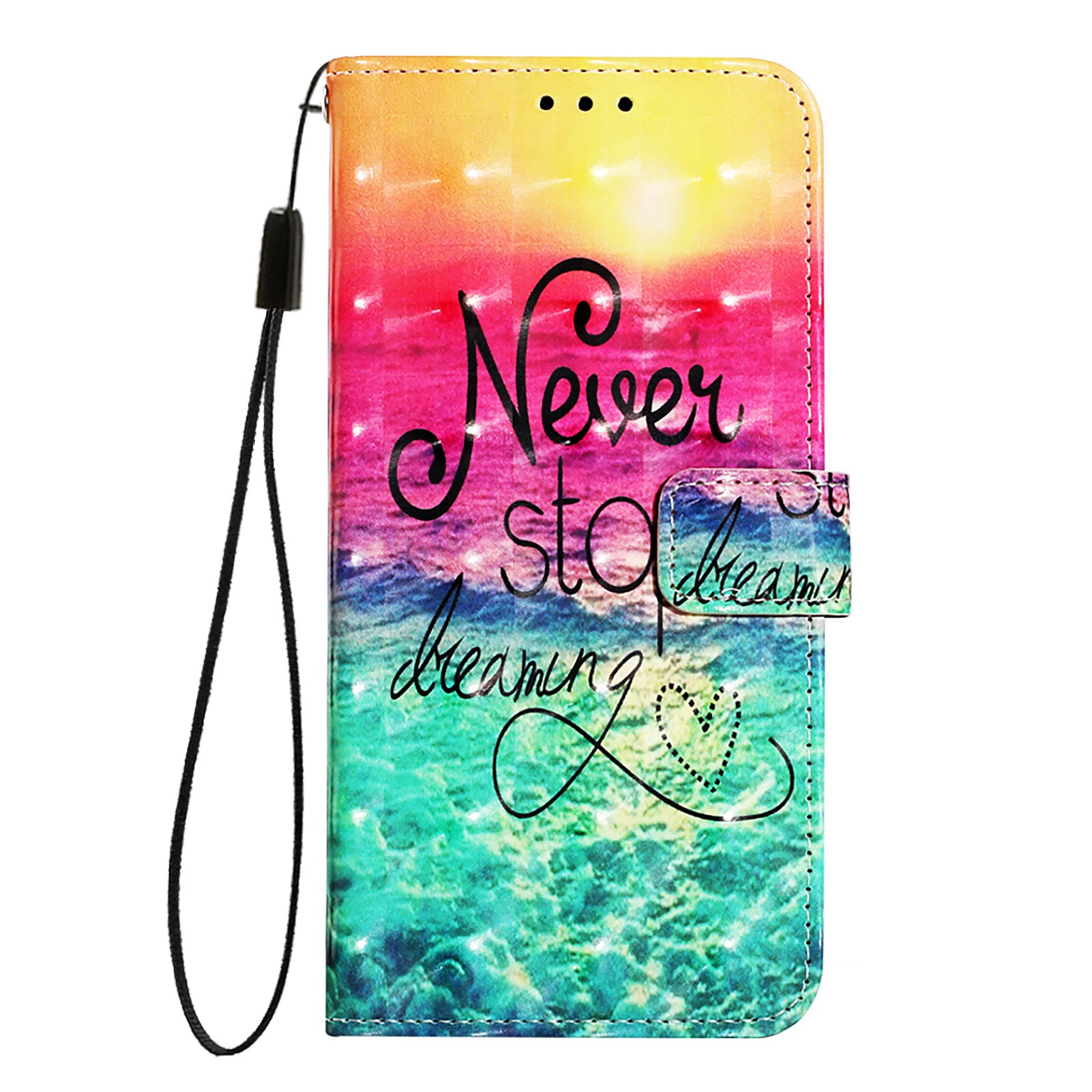 For Google Pixel 9 Pro / Google Pixel 9 Leather Case YB Pattern Printing Leather Series-2 Pattern Printing Wallet Stand Cover - Never Stop Dreaming