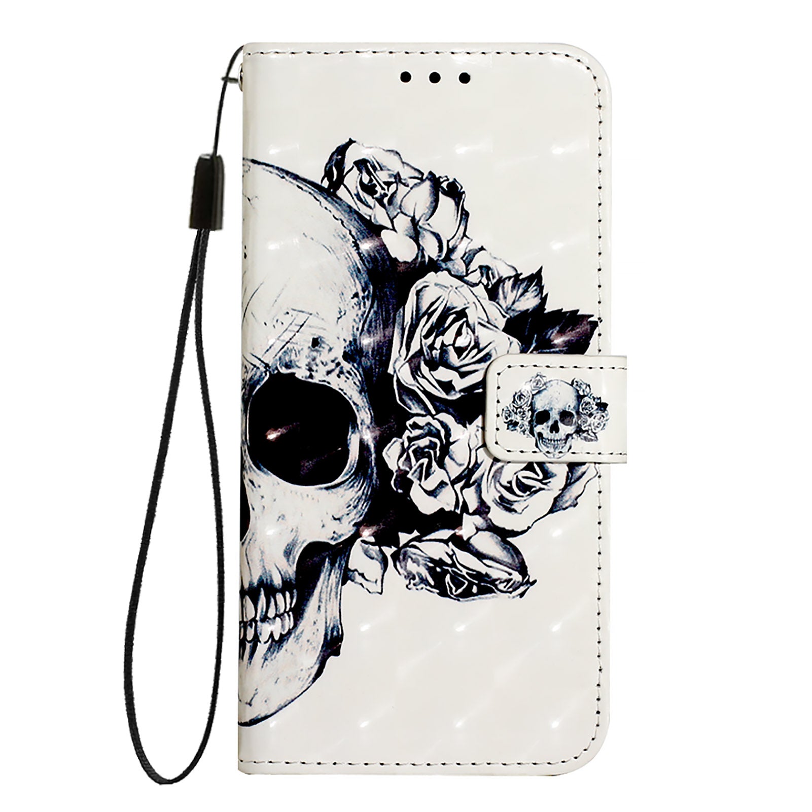 For Google Pixel 9 Pro / Google Pixel 9 Leather Case YB Pattern Printing Leather Series-2 Pattern Printing Wallet Stand Cover - Skull